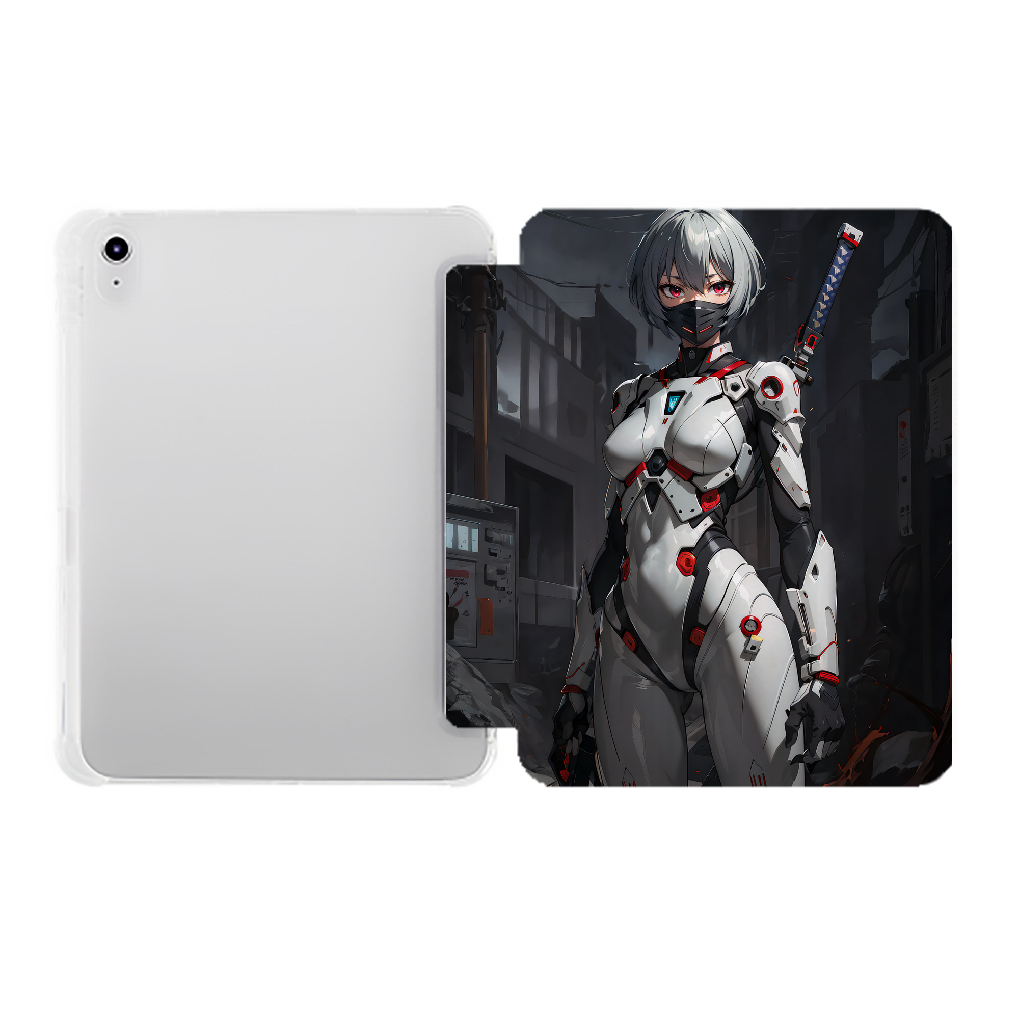 （画像用） EVA 新世紀エヴァンゲリオン IPad ケース ペン収納付き 三つ折りスタンド PUレザー×シリコン 対応機種9.5/10.5/10.9インチ